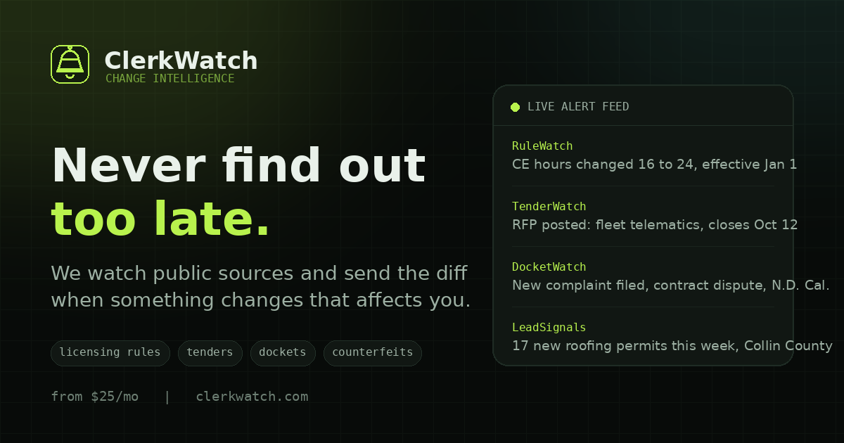 ClerkWatch screenshot 1